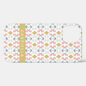 Coques Case-Mate iPhone Motif géométrique classique en gris Personnalisé (Verso (horizontal))