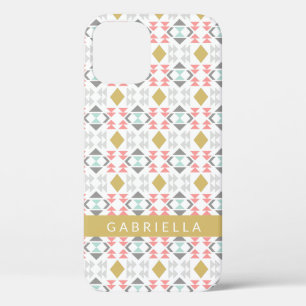 Case-Mate iPhone Case Motif géométrique classique en gris Personnalisé