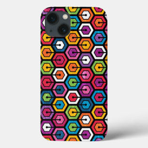 Coques Pour iPhone Motif géométrique coloré avec des hexagones