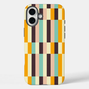 Coques iPhone 16 Plus Motif géométrique coloré avec des rayures vertical
