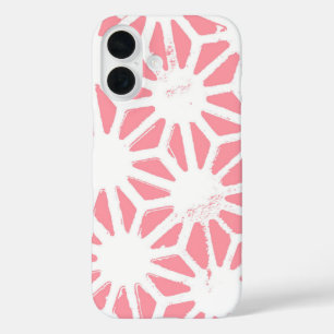 Coques iPhone 16 Motif géométrique corail