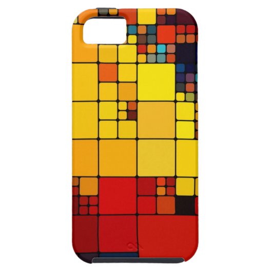 Coques Case-Mate iPhone Motif géométrique d'arc-en-ciel vibrant abstrait (Dos)
