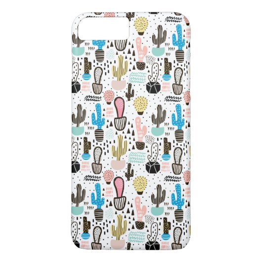 Coques Case-Mate iPhone Motif géométrique de cactus moderne (Dos)