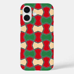 Coques iPhone 16 Motif géométrique de Cravate rouge rouge vert Orie