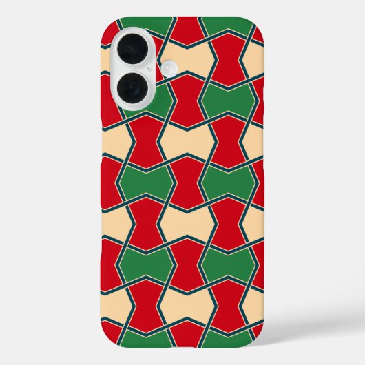 Coques Case-Mate iPhone Motif géométrique de Cravate rouge rouge vert Orie (Verso)