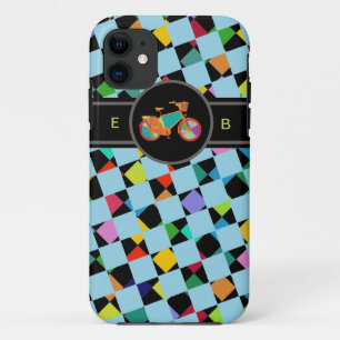 Coques Pour iPhone motif géométrique de vélo coloré