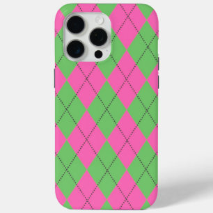 Coque iPhone 15 Pro Max Motif géométrique diagonale rose néon