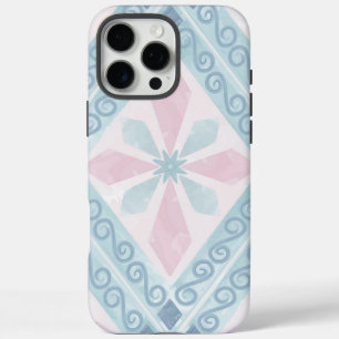 Coques iPhone 16 Pro Max Motif Géométrique Diamant Bleu