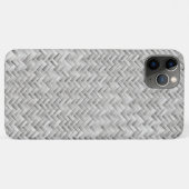 Coques Case-Mate iPhone Motif géométrique du tissage du panier gris argent (Dos (Horizontal))