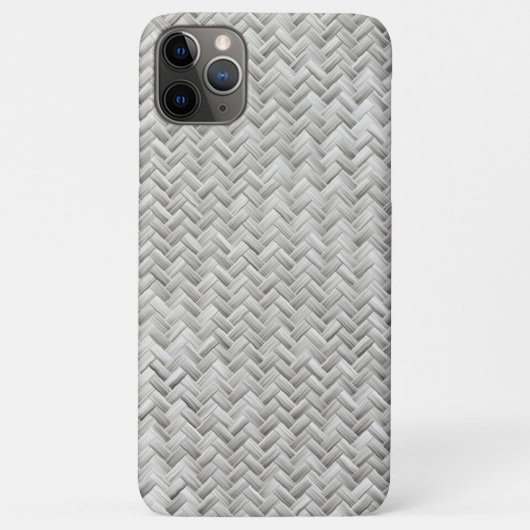 Coques Case-Mate iPhone Motif géométrique du tissage du panier gris argent (Dos)