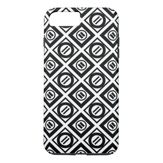 Coques Case-Mate iPhone Motif géométrique en noir sur blanc (Dos)