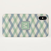 Coques Case-Mate iPhone Motif géométrique en pastel du monogramme | (Dos (Horizontal))