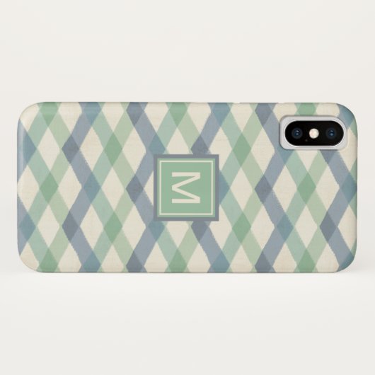 Coques Case-Mate iPhone Motif géométrique en pastel du monogramme | (Dos (Horizontal))