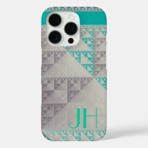 Coques iPhone 16 Pro Motif géométrique et monogramme personnalisé