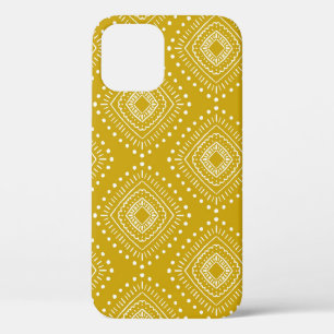 Case-Mate iPhone Case Motif géométrique ethnique : jaune doré, blanc