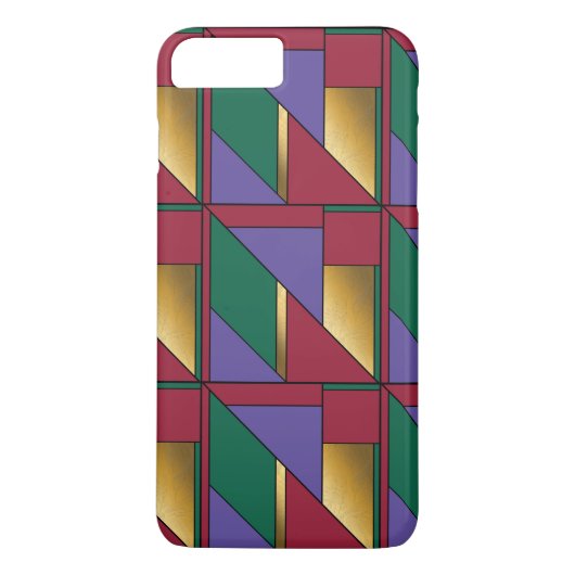 Coques Case-Mate iPhone Motif géométrique Gold violet vert rouge (Dos)