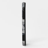 Coques Case-Mate iPhone Motif géométrique gris, blanc et noir (Dos/Gauche)