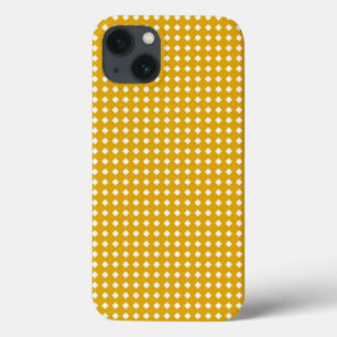 iPhone 13 Coque Motif géométrique jaune doré - Diamants mignons