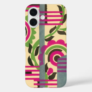 Coques iPhone 16 Motif géométrique Jazz Pochoir Art Déco vintage