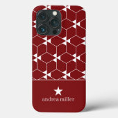 Coques Case-Mate iPhone Motif géométrique moderne avec étoile Monogram (Verso)