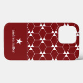 Coques Case-Mate iPhone Motif géométrique moderne avec étoile Monogram (Verso (horizontal))
