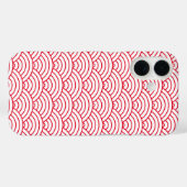 Coques Case-Mate iPhone Motif géométrique moderne rouge japonais vague (Verso (horizontal))