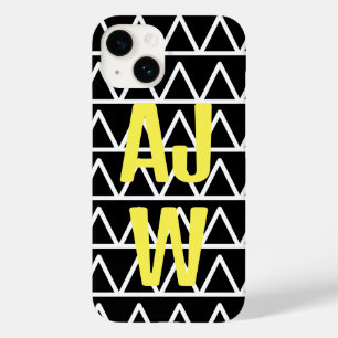 Coque Pour iPhone 14 Motif géométrique Monogramme moderne