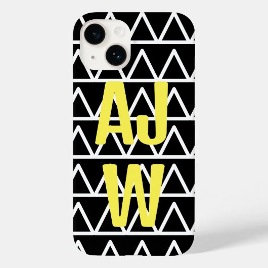 Coques Case-Mate iPhone Motif géométrique Monogramme moderne (Verso)