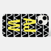 Coques Case-Mate iPhone Motif géométrique Monogramme moderne (Verso (horizontal))