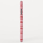 Coques Case-Mate iPhone Motif géométrique Monogramme rouge et rose (Dos/Droite)