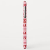 Coques Case-Mate iPhone Motif géométrique Monogramme rouge et rose (Dos/Gauche)