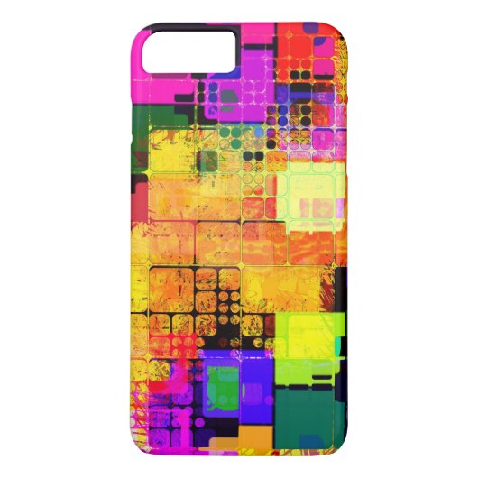 Coques Case-Mate iPhone Motif géométrique multicouleur carré (Dos)