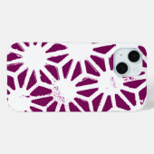 Coques Case-Mate iPhone Motif géométrique mûre et blanc (Verso (horizontal))