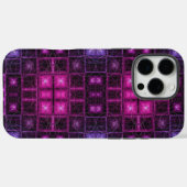 Coques Case-Mate iPhone Motif Géométrique Néon Violet Rose Cubes (Verso (horizontal))