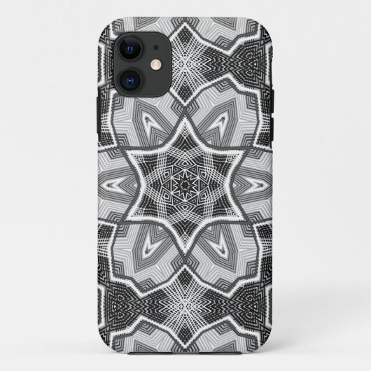 Coques Case-Mate iPhone Motif géométrique noir blanc (Dos)
