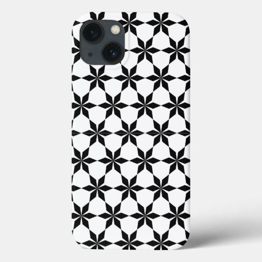 Coques Case-Mate iPhone Motif géométrique noir et blanc (Verso)