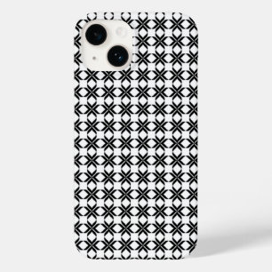 Coque Pour iPhone 14 Motif géométrique noir et blanc