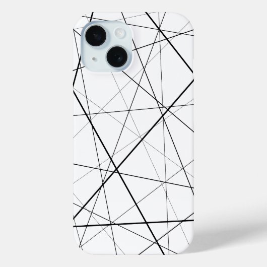 Coques Case-Mate iPhone Motif géométrique noir et blanc (Verso)