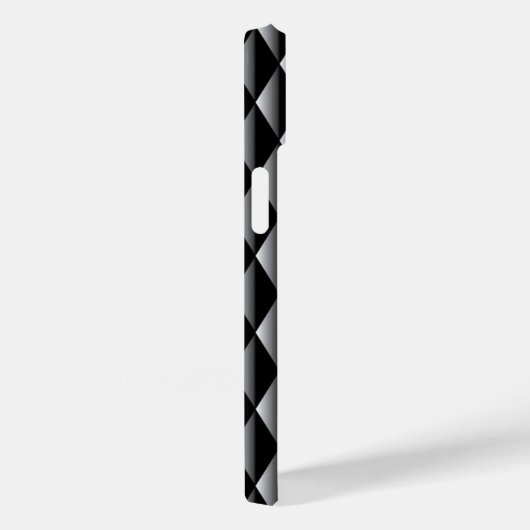 Coques Case-Mate iPhone Motif géométrique noir Monogrammé (Verso / Droite)