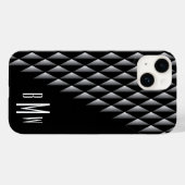 Coques Case-Mate iPhone Motif géométrique noir Monogrammé (Verso (horizontal))