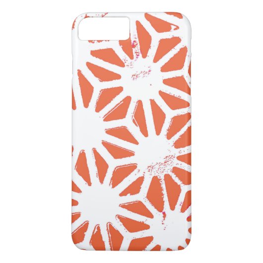 Coques Case-Mate iPhone Motif géométrique orange et blanc (Dos)