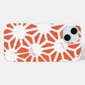 Coques Case-Mate iPhone Motif géométrique orange et blanc (Verso (horizontal))
