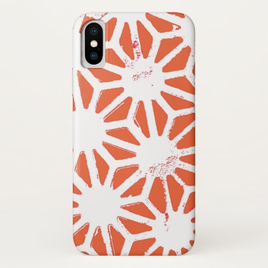 Coques Case-Mate iPhone Motif géométrique orange et blanc (Dos)