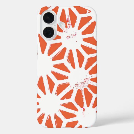Coques Case-Mate iPhone Motif géométrique orange et blanc (Verso)