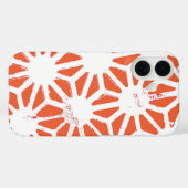 Coques Case-Mate iPhone Motif géométrique orange et blanc (Verso (horizontal))