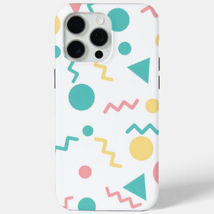 Coque iPhone 15 Pro Max Motif géométrique pastel Memphis