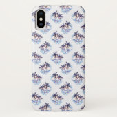 Coques Case-Mate iPhone Motif géométrique pourpre de palmier d'aquarelle (Dos)