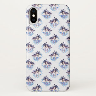 Coques Pour iPhone Motif géométrique pourpre de palmier d'aquarelle