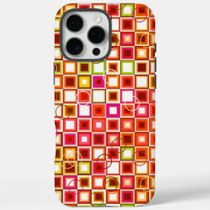 Coques iPhone 16 Pro Max Motif géométrique rétro carré vibrant