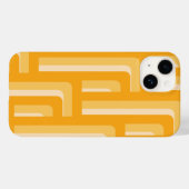 Coques Case-Mate iPhone Motif géométrique rétro-jaune (Verso (horizontal))